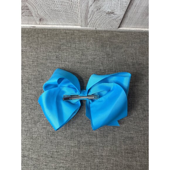 Girls Blue Ruffled Tutu Skirt & Bow Set With Satin Trim for Ballet Dance Party - Picture 6 of 7